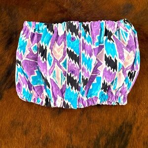 Vintage Western button up made tube top